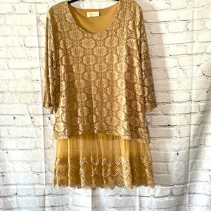Lady Noiz tan lace dress/tunic